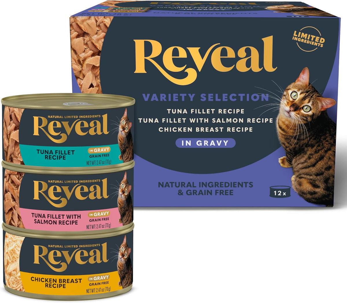 Fish & Chicken Variety in Gravy Wet Cat Food 12-Pack 2.47 oz Cans