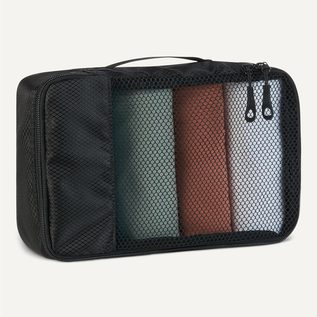 4-Piece Space-Saving Packing Cubes Travel Accessories Set, Luggage Organizer with Double Zipper, Mesh Top, Small