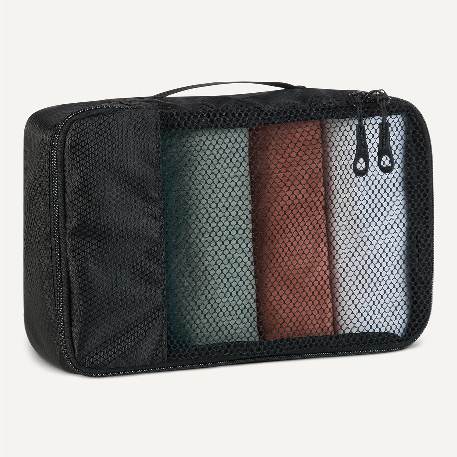 4-Piece Space-Saving Packing Cubes Travel Accessories Set, Luggage Organizer with Double Zipper, Mesh Top, Small