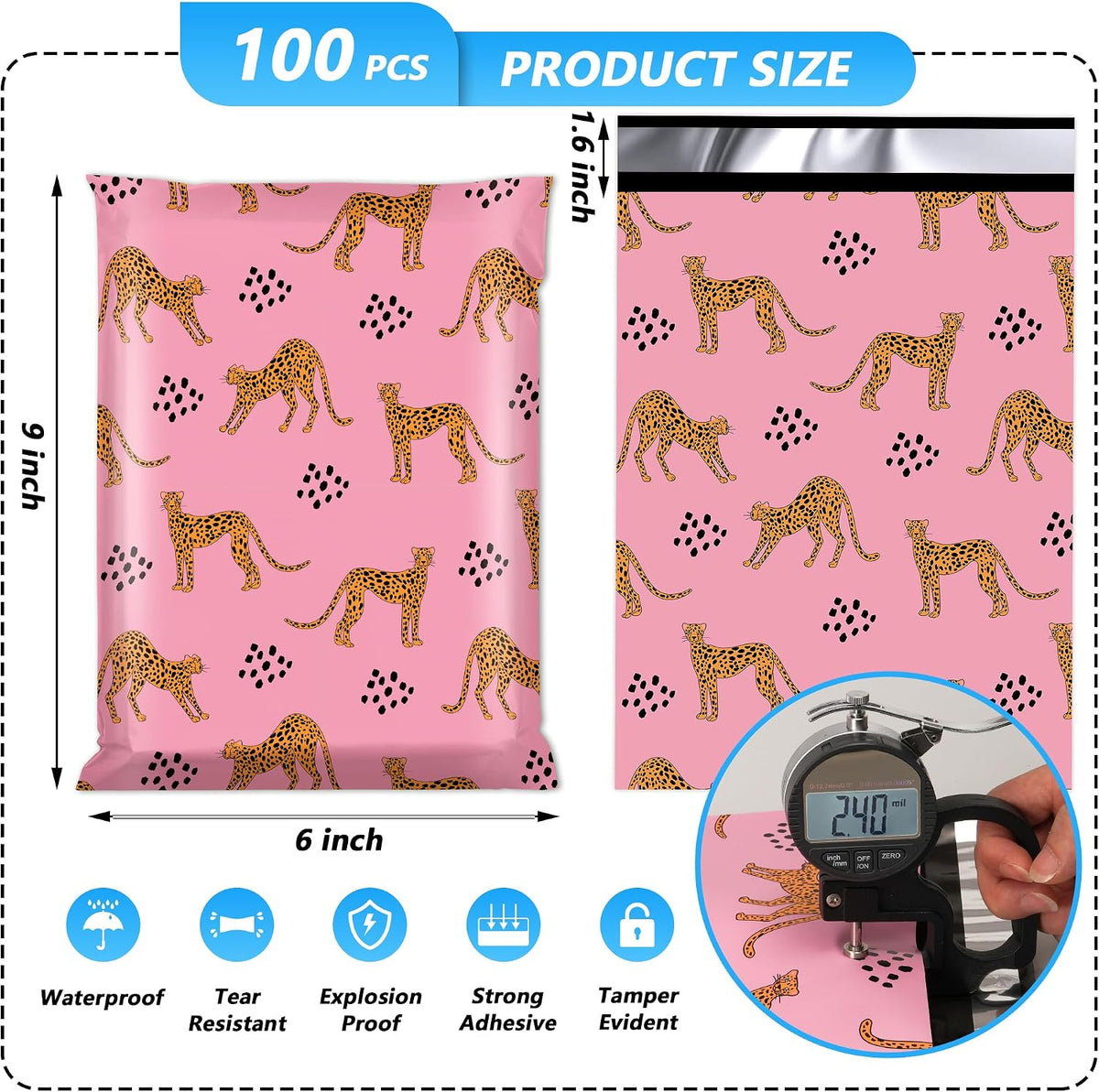 Poly Mailer 6x9 Inch 100 Pcs, Shipping Bags for Clothing