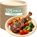 10 Inch [125 Pack] Compostable Paper Plates