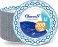 200 Pack 8.5 Inch Disposable Heavy Duty Blue Printed Paper Plate