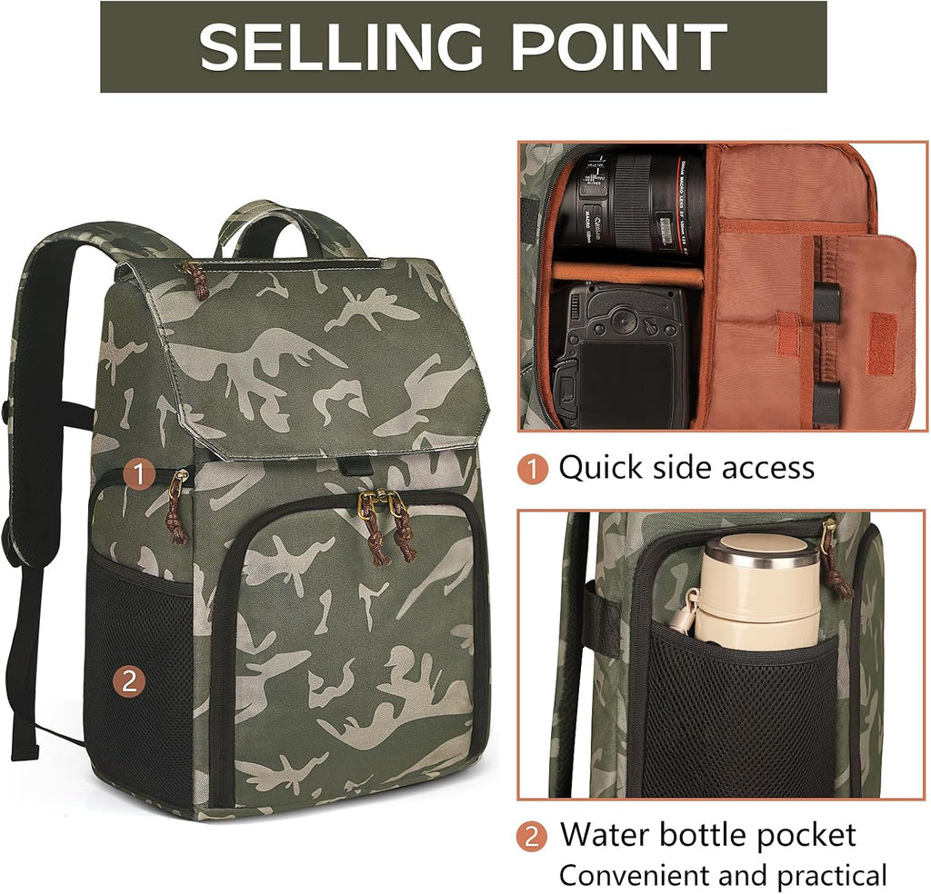 Camera Backpack Bag Professional DSLR SLR Camouflage Camera Backpack for Photographers Waterproof Large Capacity