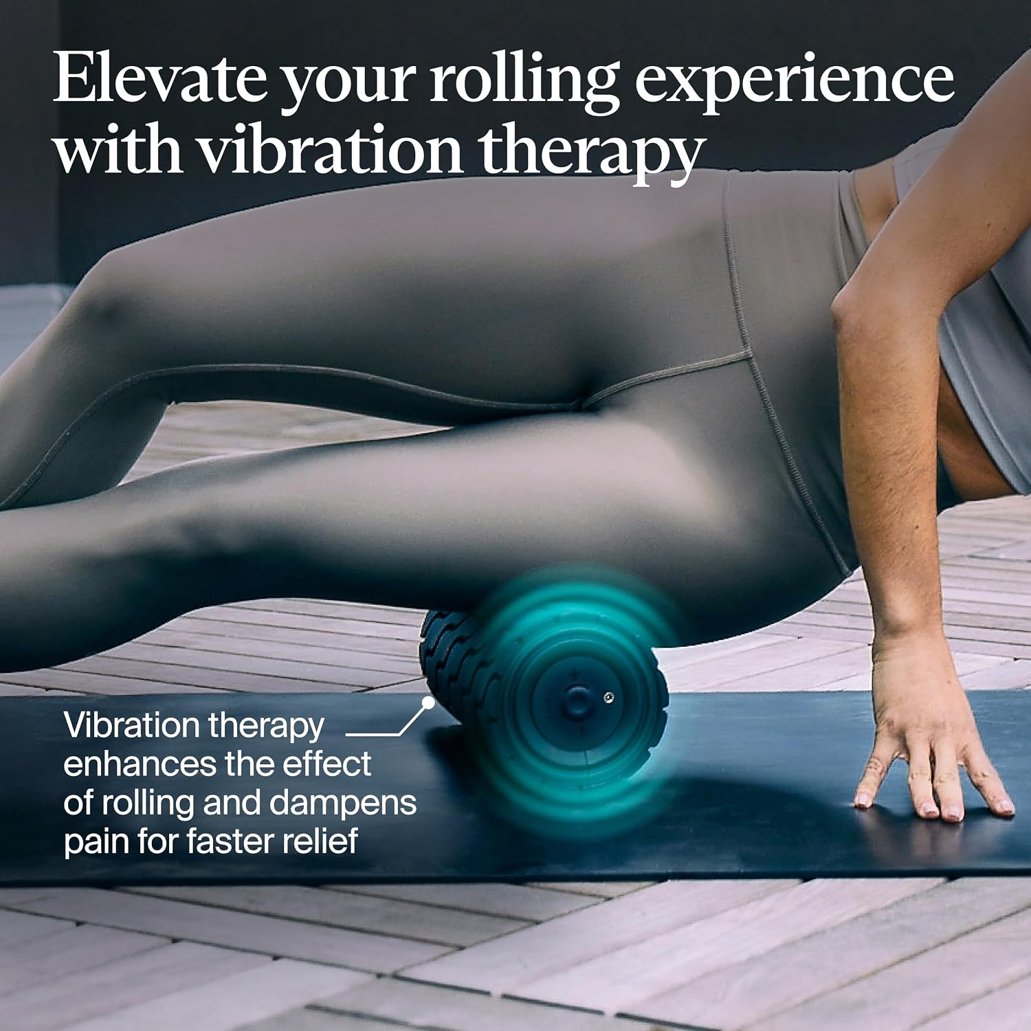 Therabody WaveRoller - High Density Foam Roller for Body and Large Muscles. Bluetooth Enabled with 5 Customizable