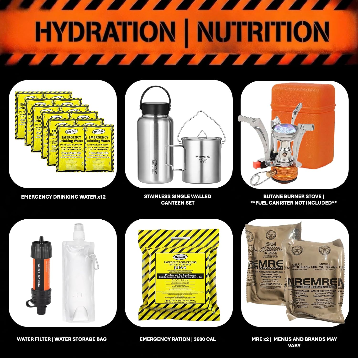 72 Hour Survival Kit - Two-Person 291 Pieces Survival Gear - 45L Go Bag, Bug Out Bag, Emergency Backpack, First Aid