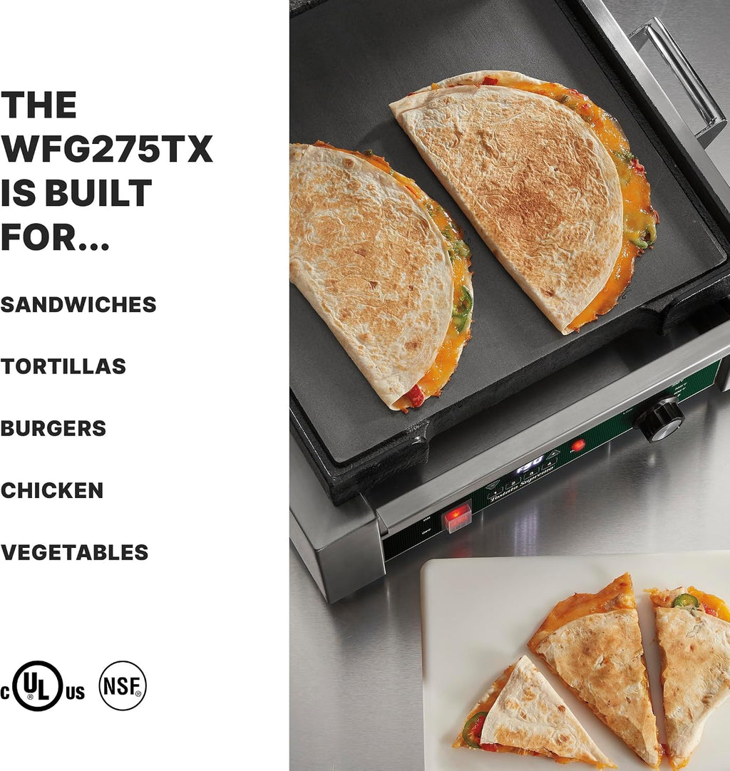 Panini Press with Programmable Timer, 14" x 14" Cooking Surface