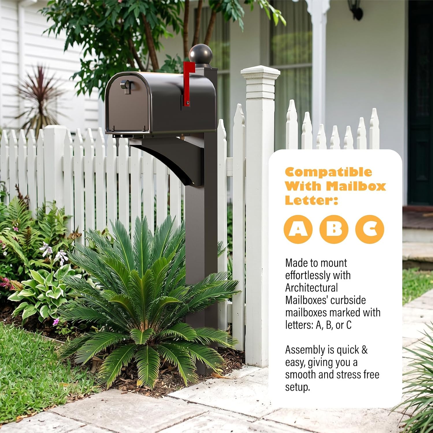 56" Mailbox Post Heavy Duty Decorative Flower Box Mount | Heavy Duty, Decorative Mount, Flower Box