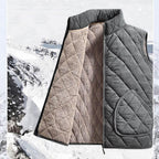 Men's Diamond Quilted Vest Sherpa Lined Full Zip Sleeveless Jacket
