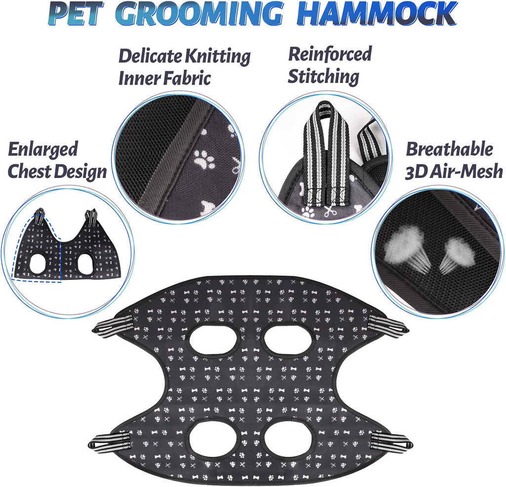 Pet Dog Grooming Hammock Harness for Nail Trimming (XXL 120lb), Dog Sling for Easy Clipping with Nail Clippers and File