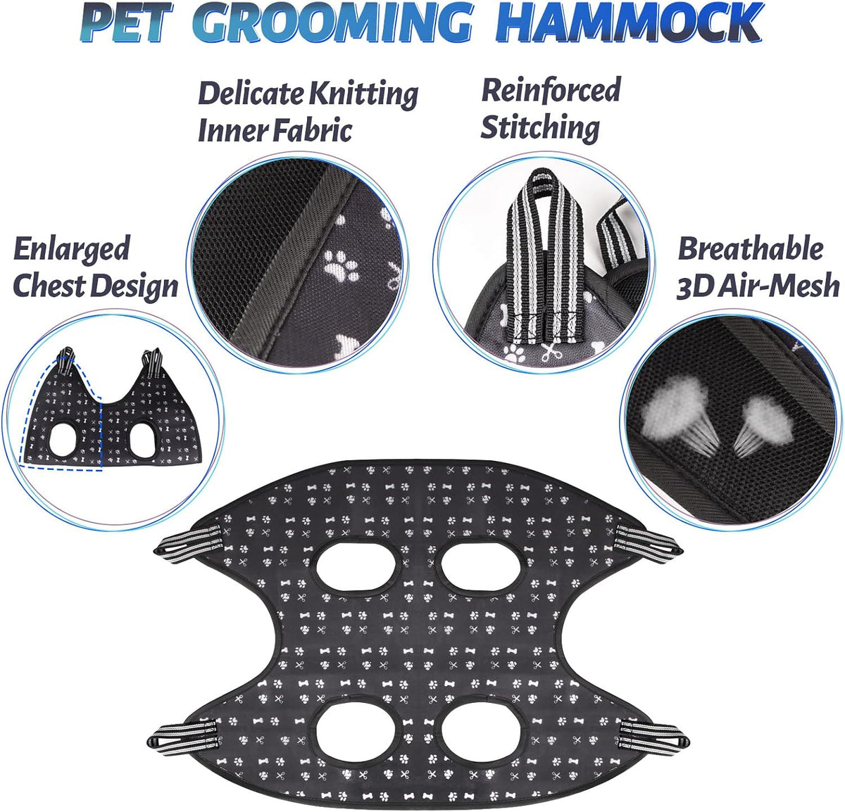 Pet Dog Grooming Hammock Harness for Nail Trimming (XXL 120lb), Dog Sling for Easy Clipping with Nail Clippers and File