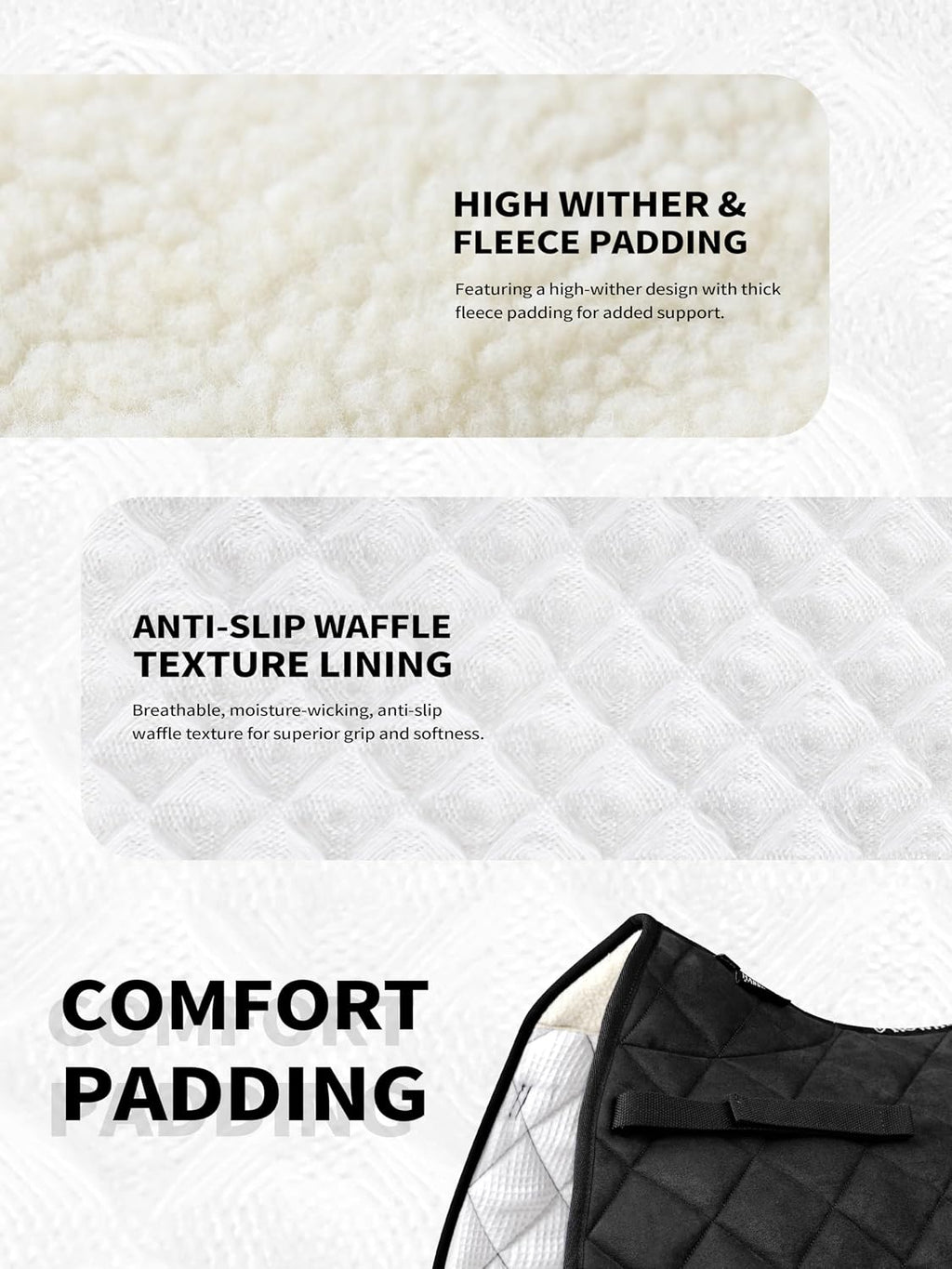 English Saddle Pad for Horse Riding, All Purpose Saddle Pad