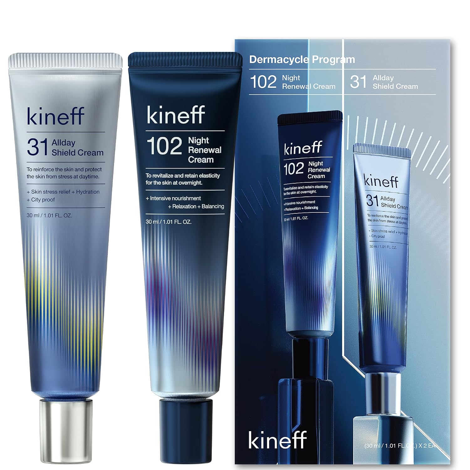Dermacycle Program Day & Night 2-Pack Face Cream - 31 All-Day Shield Cream & 102 Night Renewal Cream with Centella