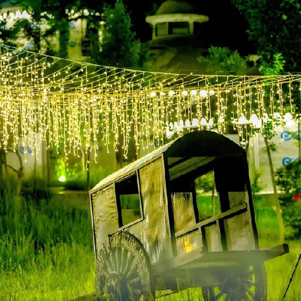 Icicle Lights Outdoor, 32.8 FT 400 LED 8 Modes Christmas String Fairy Lights with 80 Drops, Twinkle Waterproof