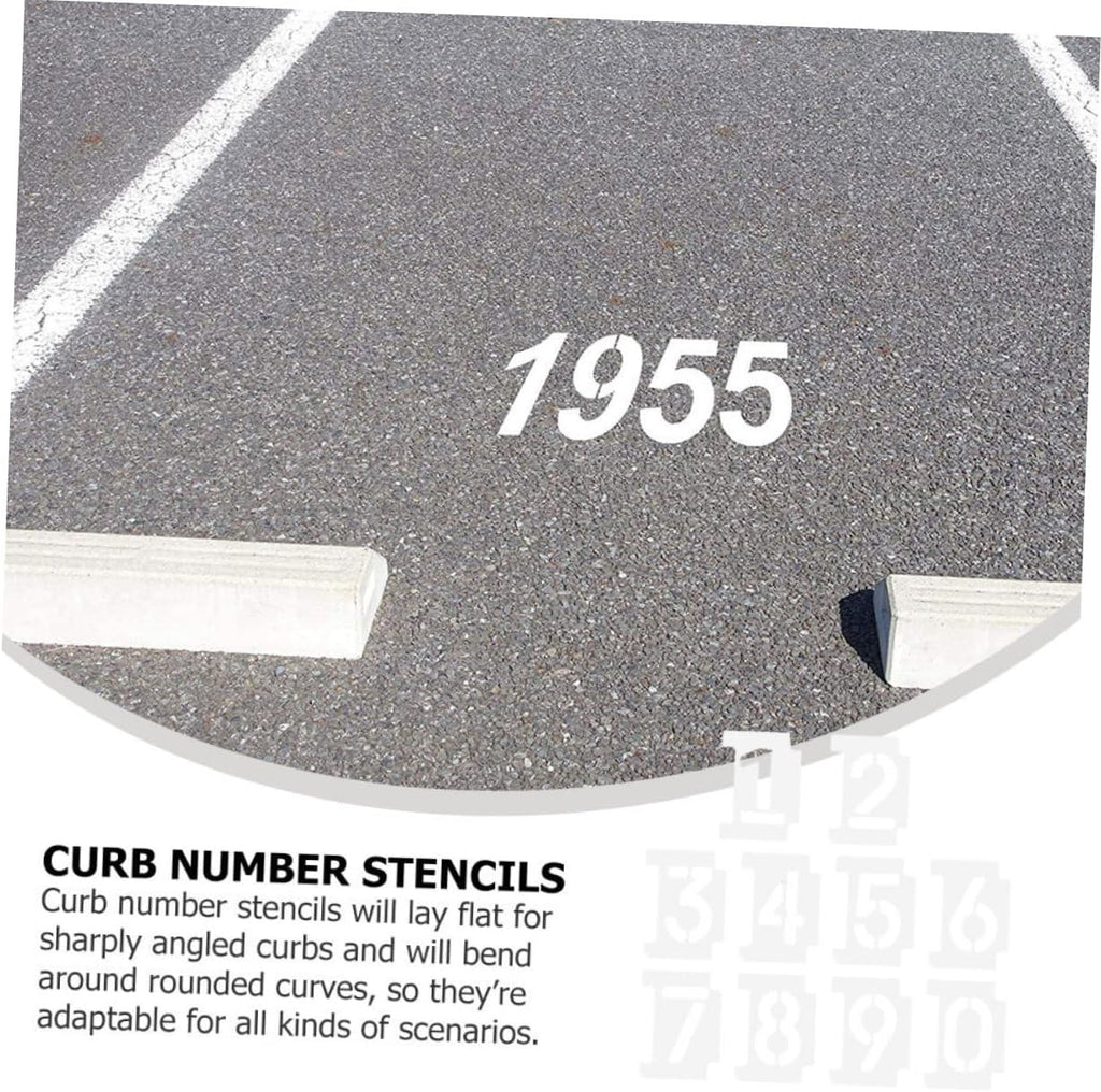 2 Sets Reusable Number Stencils for Wall Signs with Interlocking Design Curb Painting Templates for Accurate Address