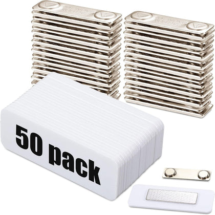 50 Sets 1 x 3 Inch Blank Magnetic Name Tags Magnetic Name Badge Holder Acrylic DIY Badges with Adhesive Tape Custom