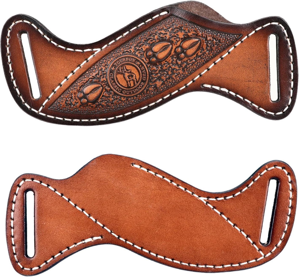 Leather Knife Sheath -Horizontal Pancake Belt Fixed Folding Knives Holster | Right Side Draw,Angled Design,Fits 1.5"