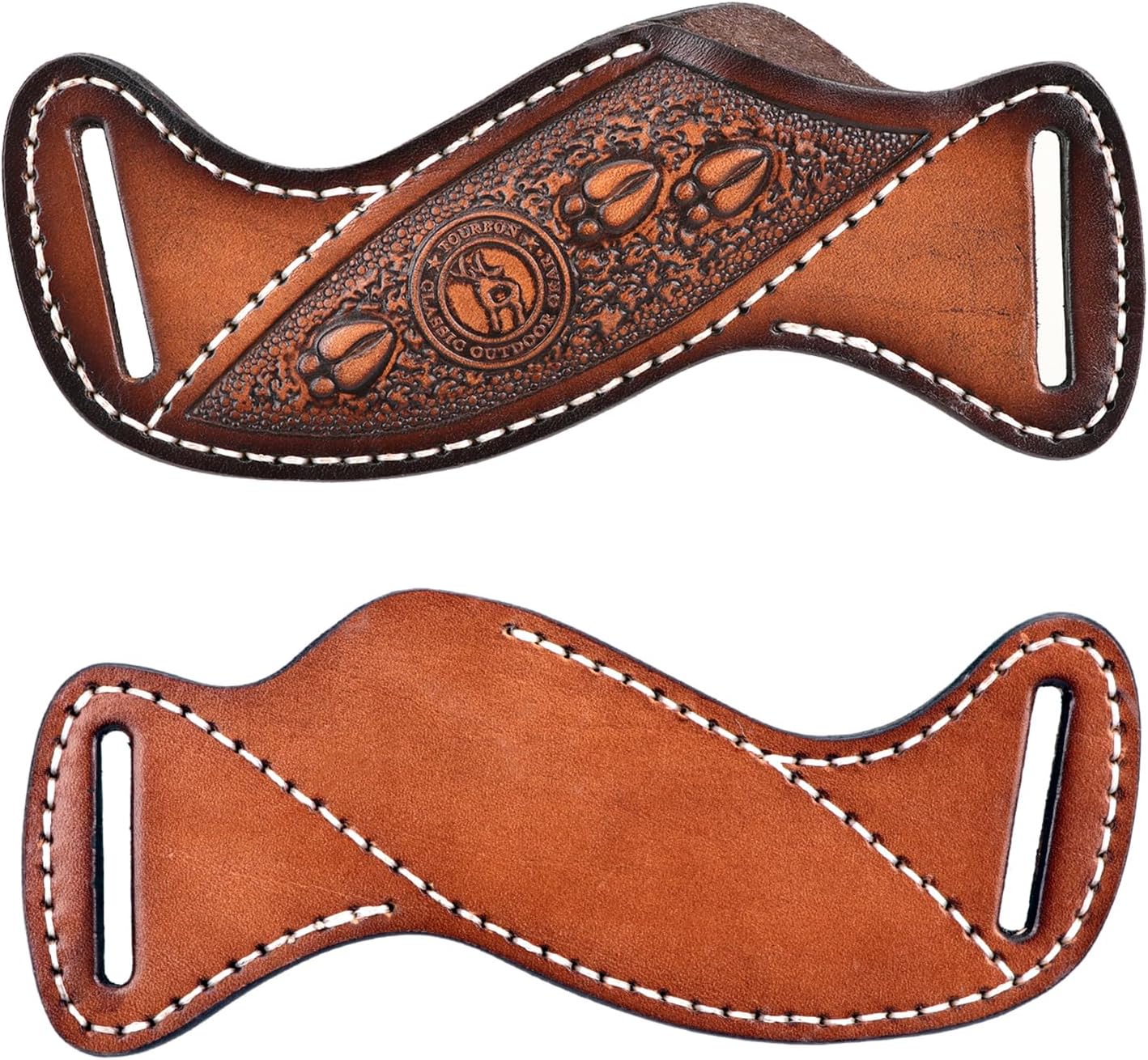 Leather Knife Sheath -Horizontal Pancake Belt Fixed Folding Knives Holster | Right Side Draw,Angled Design,Fits 1.5"