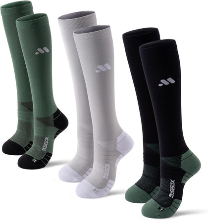 Compression Socks for Women and Men,Knee High 15-20mmHg Graduated Support(3 Pairs) Best for Nurses,Pregnant,Travel