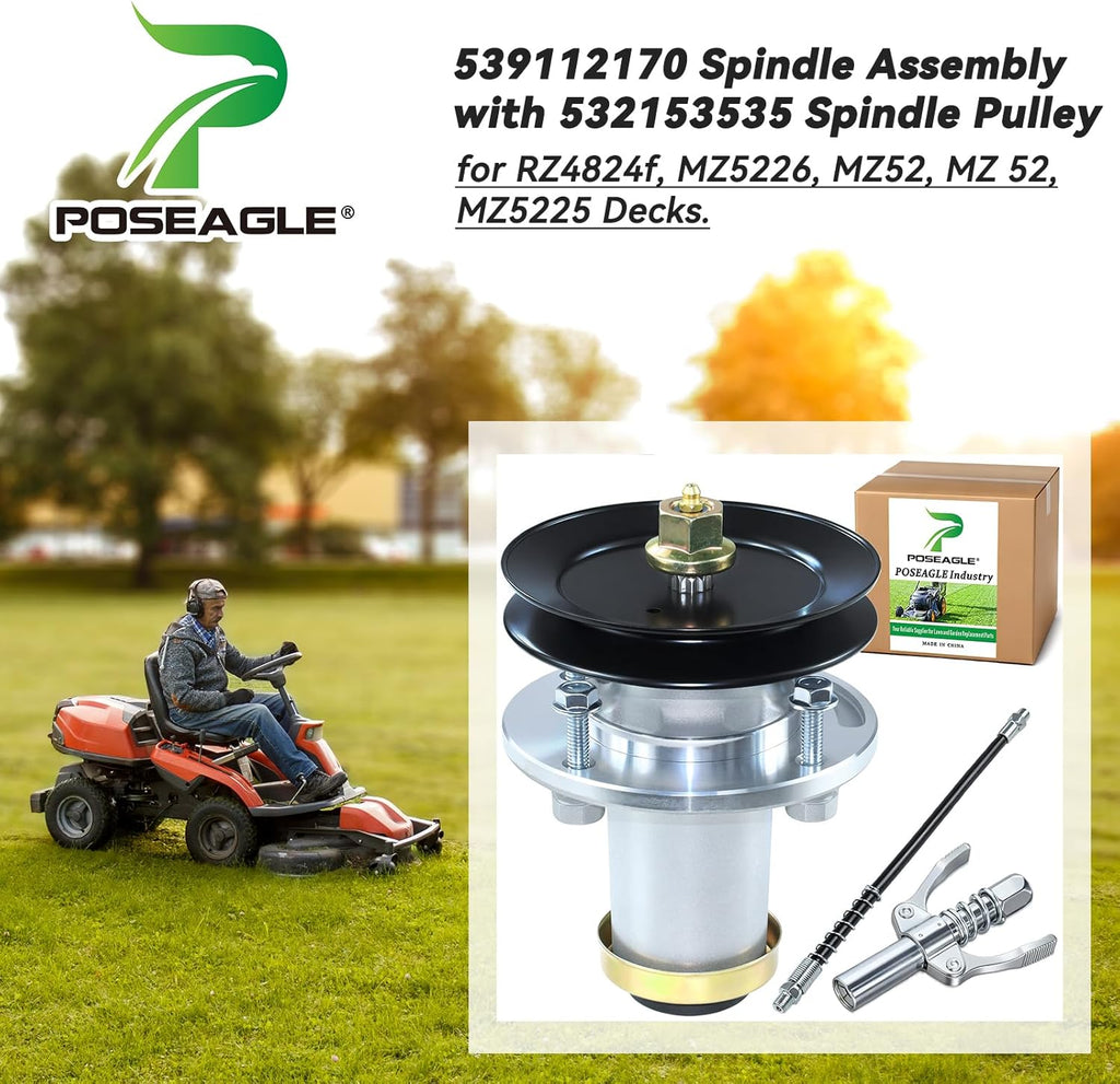 539112170 Spindle Assembly Kit for Husqvarna 42" 48" 52" 54" Decks | Replaces Husqvarna 539112170 Mandrel Assembly