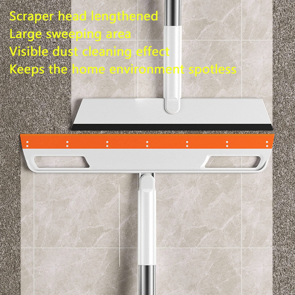 Multifunction Rubber Air Broom, Silicone Floor Squeegee, Air Broom, Rubber Squeegee with 56" Long Handle, Floor