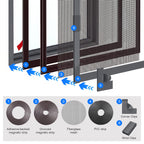 New Upgraded Adjustable DIY Magnetic Window Screen Max 39"x59"