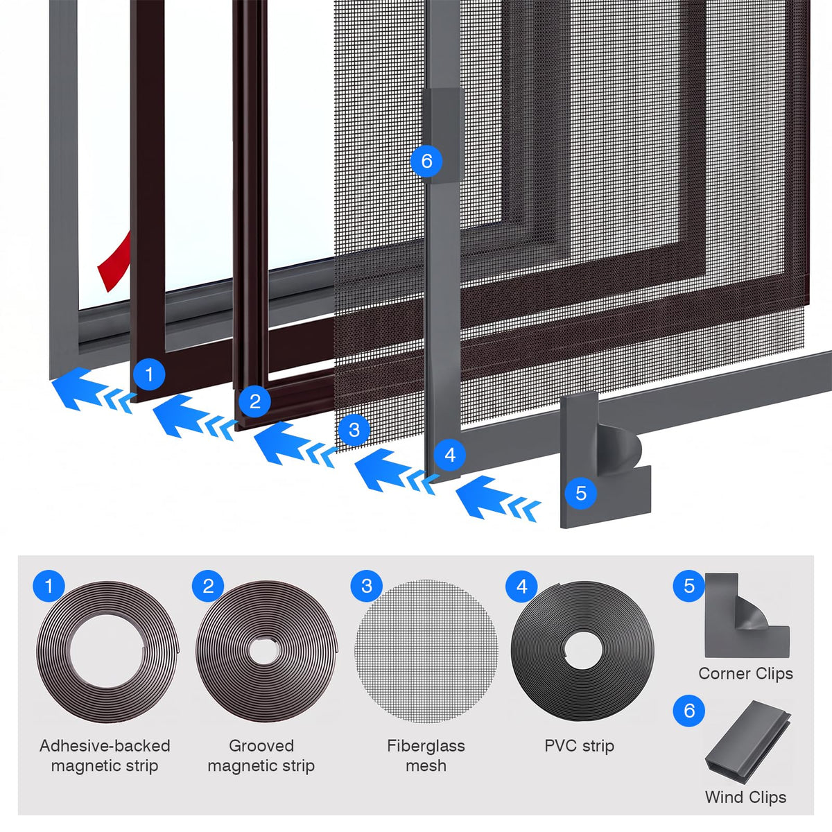 New Upgraded Adjustable DIY Magnetic Window Screen Max 39"x59"