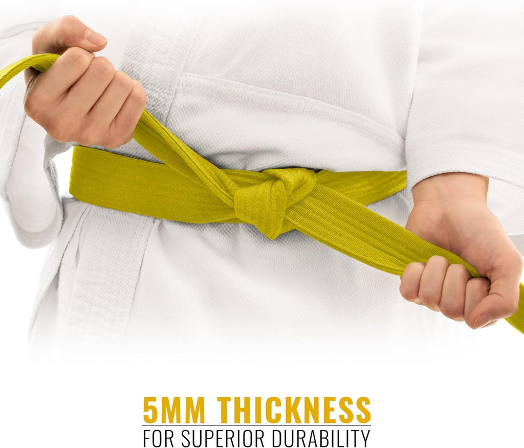 Martial Arts Belt for Karate, Aikido, Judo and Taekwondo - Durable Cotton Double Stitched for Kids and Adults