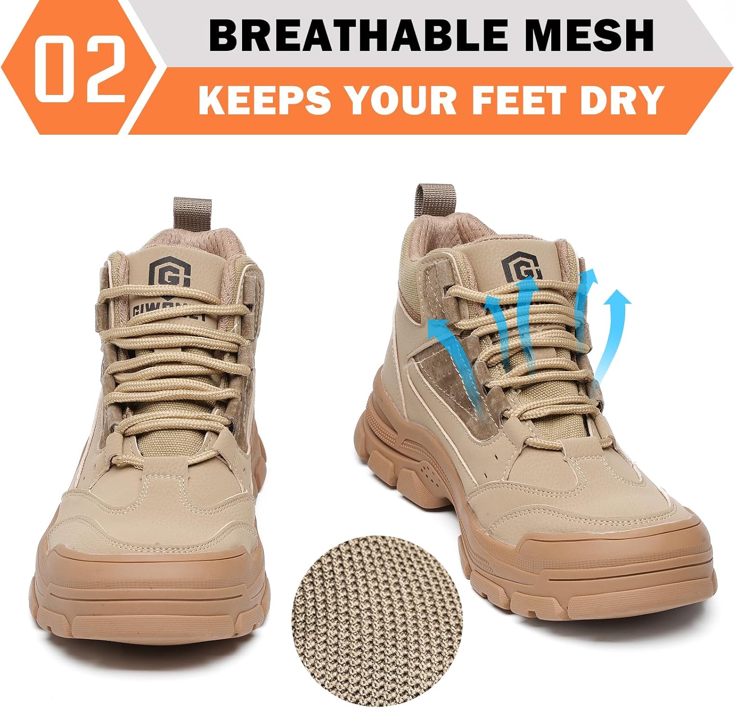 Steel Toe Boots for Men Women – Indestructibl Lightweight Work Boots Steel Toe Safety Shoes Slip Resistant High Top