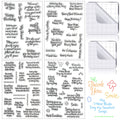 4 Sheet Sentiments Rubber Clear Stamps Set for Card Making and DIY