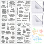 4 Sheet Sentiments Rubber Clear Stamps Set for Card Making and DIY