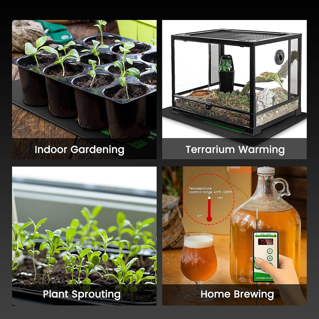 10''x 20.75'' Seedling Heat Mat with Thermostat Combo Set，Heating Pad for for Germination, Indoor Gardening, Greenhouse