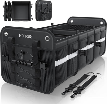 Trunk Organizer for SUV – Car Storage Box with Reflective Strips, Collapsible Car Organizer with Large Capacity