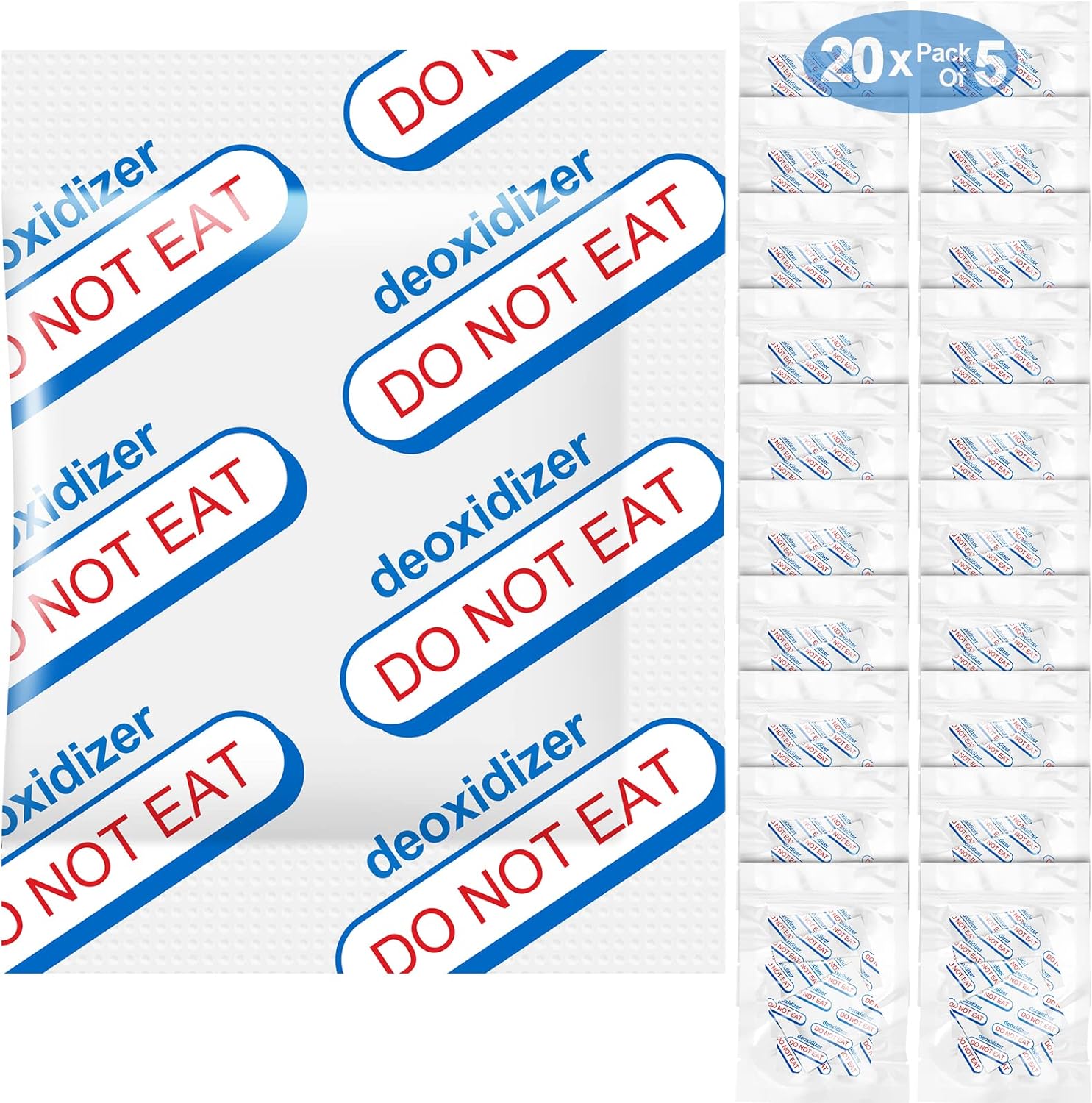 500cc Oxygen Absorbers for Food Storage - 100 Count (20x Packs of 5)