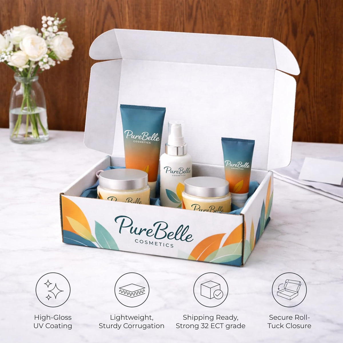 Personalized Mailer Box, Add Logo or Text, 12" x 10" x 4", Pack of 24