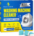 Washing Machine Cleaner Tablets 24 pack Powerful Descaler -Deep Cleaning for HE Front Loader & Top Load Washer Septic