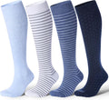 Cotton Compression Socks for Women Men 20-30 mmHg Knee High Cute Support Sock for Nurses Flying Pregnancy