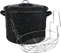 21.5 Quart Enameled Steel Water Bath Canner With Lid And Chromed Steel Jar Rack, Large‑Capacity Home Canning Pot For