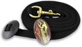 Lunge Line for Horses Cotton Horse Lunge Line with Bolt Snap & Rubber Stop (Black, 24')