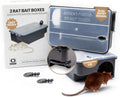 Professional Rat & Mouse Bait Station – 2 Lockable Weather-Resistant Rat Trap Boxes with Clear Lid & Dual Entry –