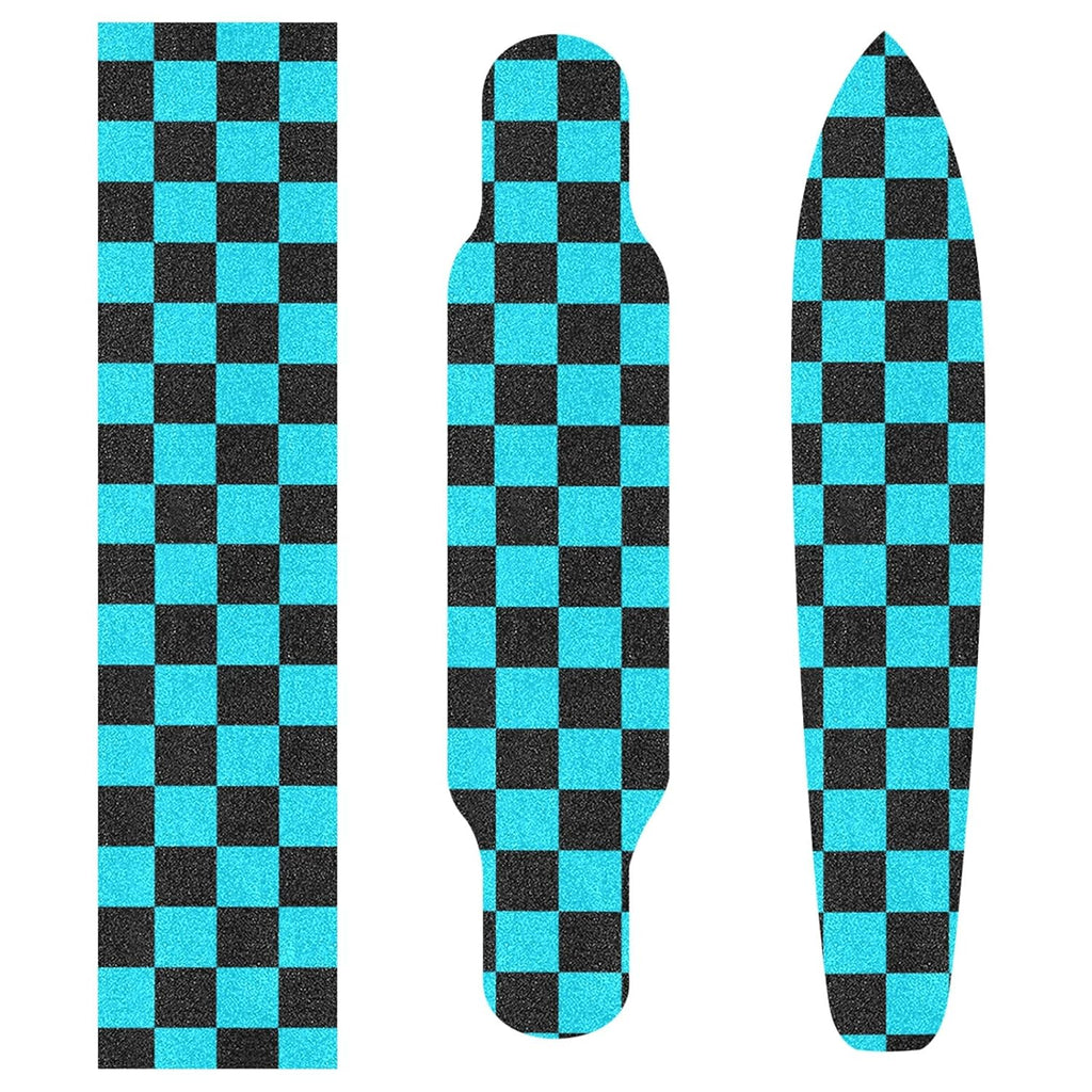 Checkered Blue Black Skateboard Grip Tape Longboards Griptape Sandpaper for Rollerboard Non-Slip Bubble Free Street