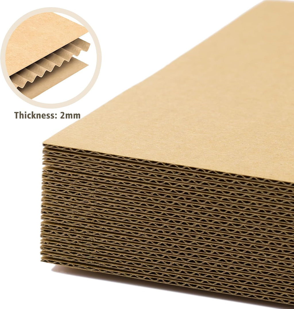 9x12 Inch Corrugated Cardboard Sheets 25 Pack