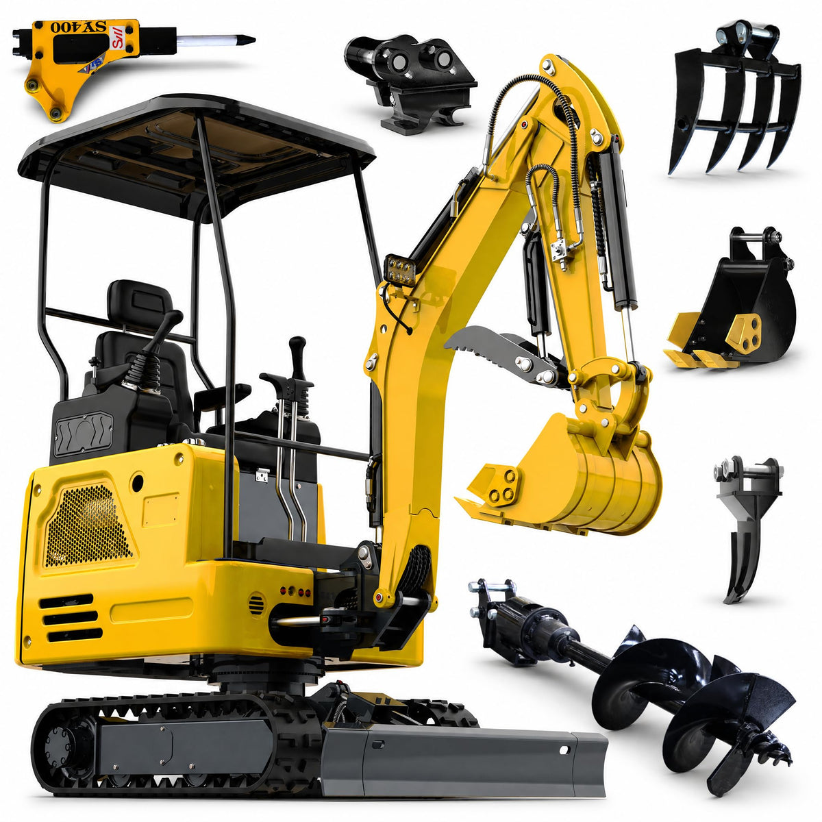1.8 Ton Mini Excavator with Kubota-Diesel Engine & Swing Boom