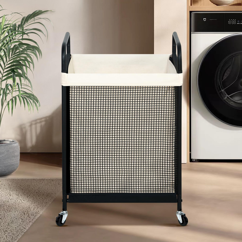 Laundry Hamper, 90L Rolling Laundry Sorter Cart with Removable and Washable Liner Bag, Clothes Hamper with Wheels and