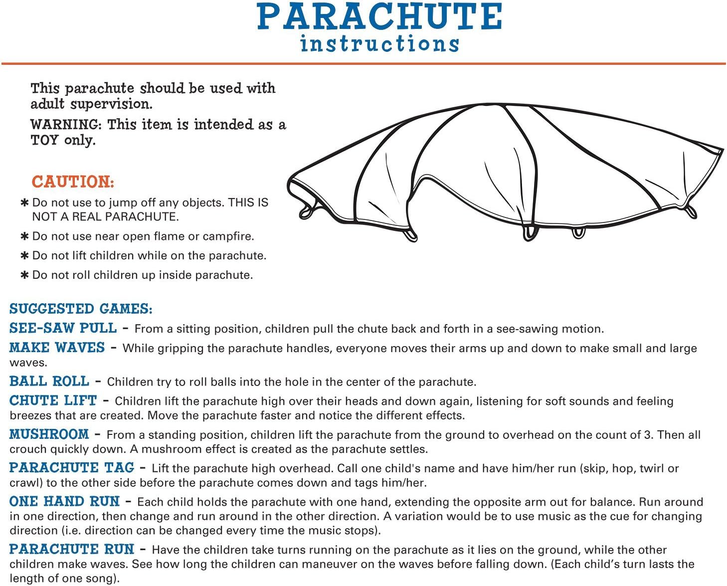 86-941 Kids 12-Foot Parachute with Handles and Carry Bag