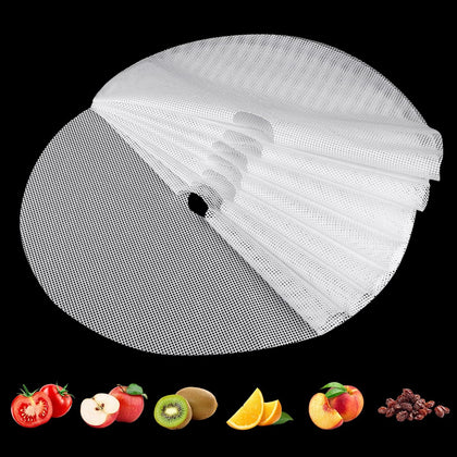 (8 Pack) Round Silicone Dehydrator Sheets, Dostk Premium Non Stick Silicone Mesh for Fruit Dehydrator, Tray Liner