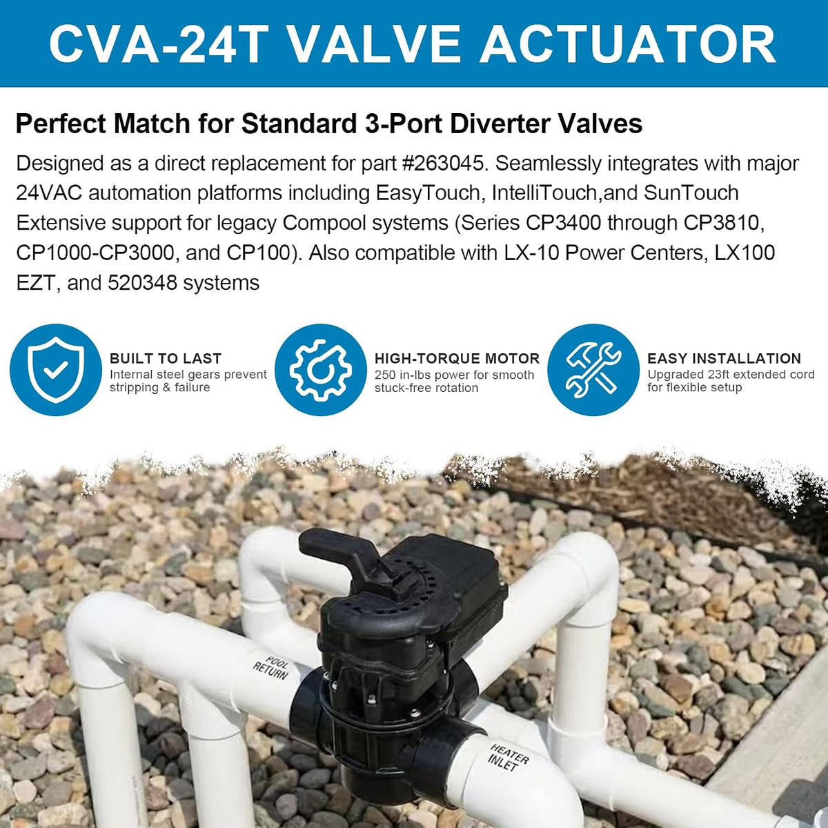 CVA-24T Pool Valve Actuator, Valve Actuator Replacement for Model 263045