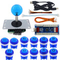 Arcade Game Stick DIY Kit Buttons with Logo 8 Way Joystick USB Encoder Cable Controller for PC PS3 PS2 MAME Raspberry