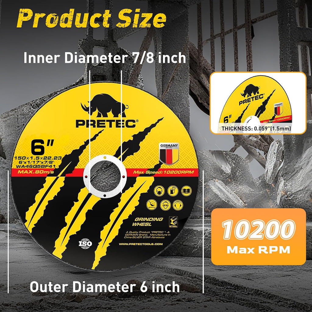 55 Pack Cut Off Wheels 6 Inch, Metal Cutting Wheel for Angle Grinder