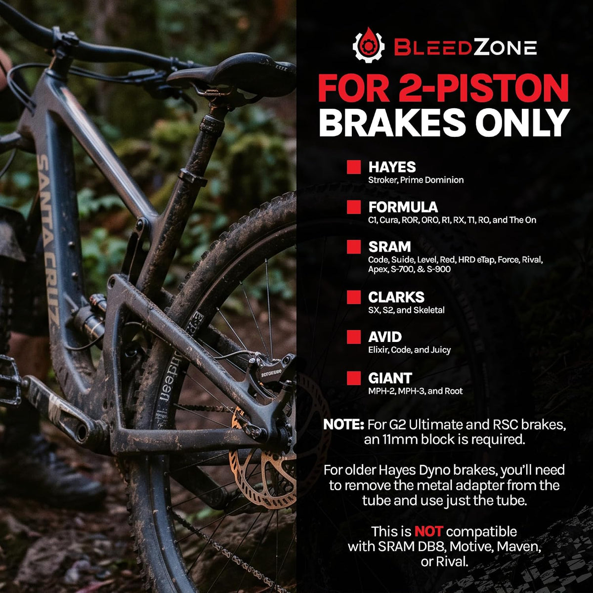 BleedZone SRAM Brake Bleed Kit with 250ml DOT 5.1 Fluid and Edge Tool