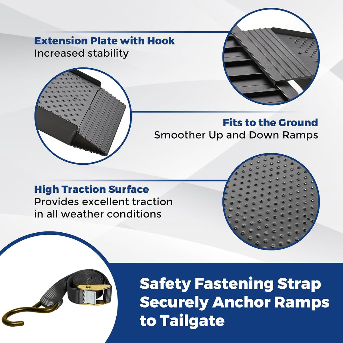 Motorcycle Ramps, 89"x12" Portable Loading Ramps for Pickup Trucks 750 LBS Capacity 7.5FT Aluminum Folding Ramps with